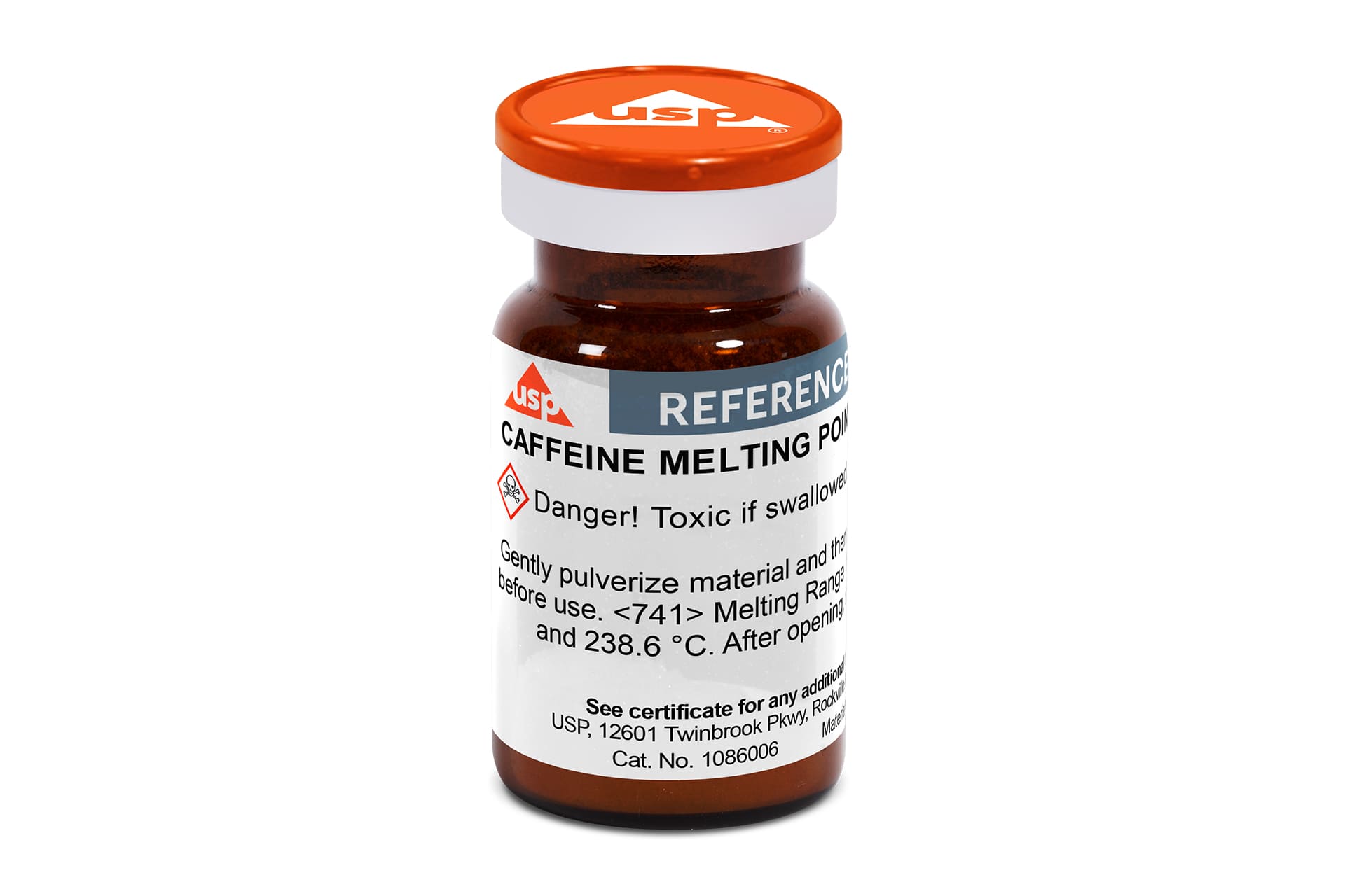 Medición del punto de fusión - cafeína - calibración estándar USP