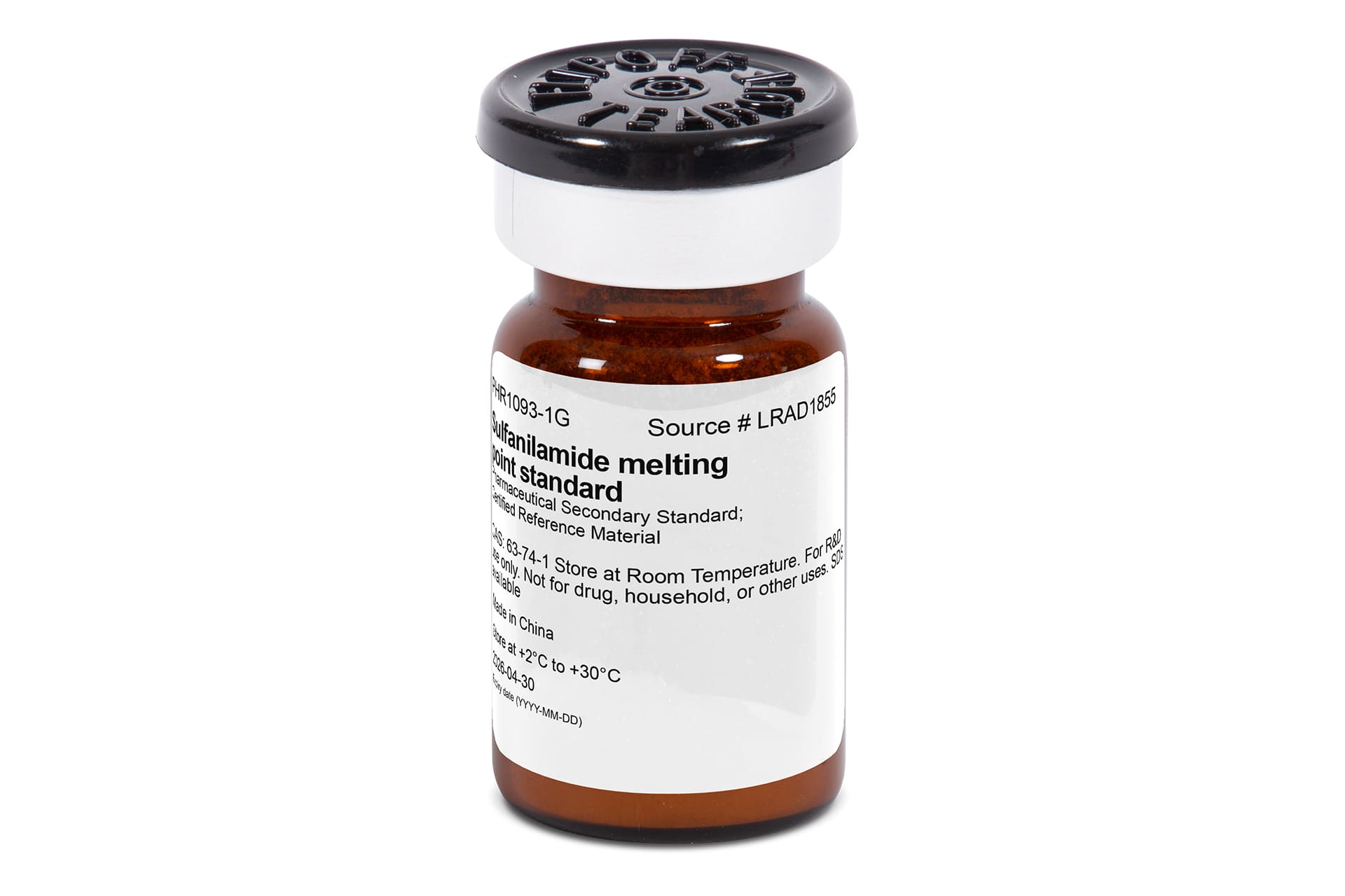 Medición del punto de fusión - calibración del patrón de sulfanilamida PSS