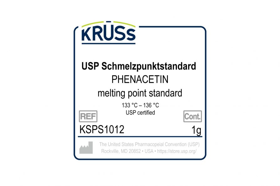 Schmelzpunktmessung-Phenacetin-Referenz-USP-Standard-Kalibrierung