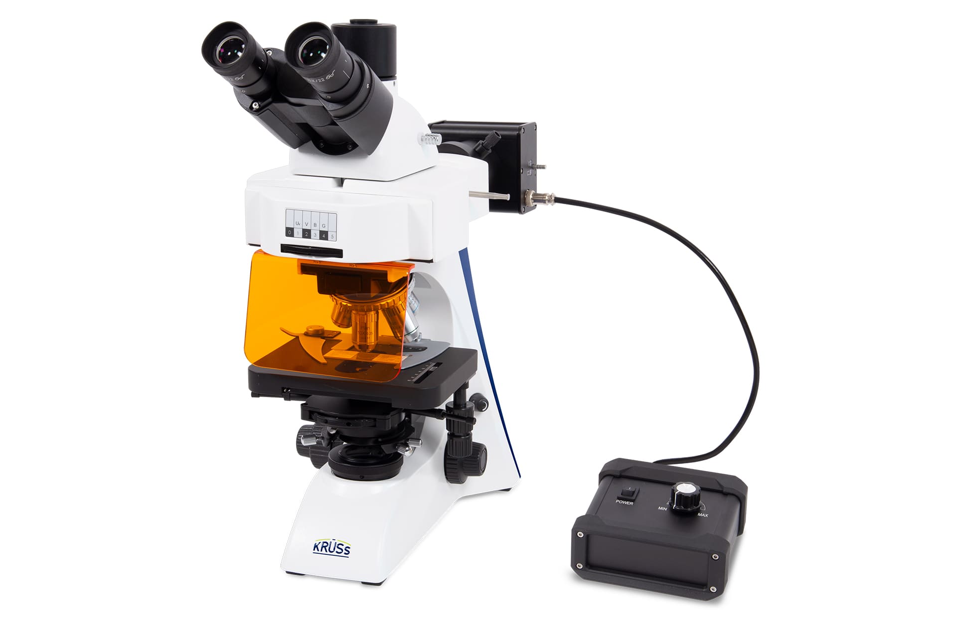 Microscope-Trinoculaire-Lumière transmise-Fluorescence-Kruess_MBL4000-T-F-PH-LED