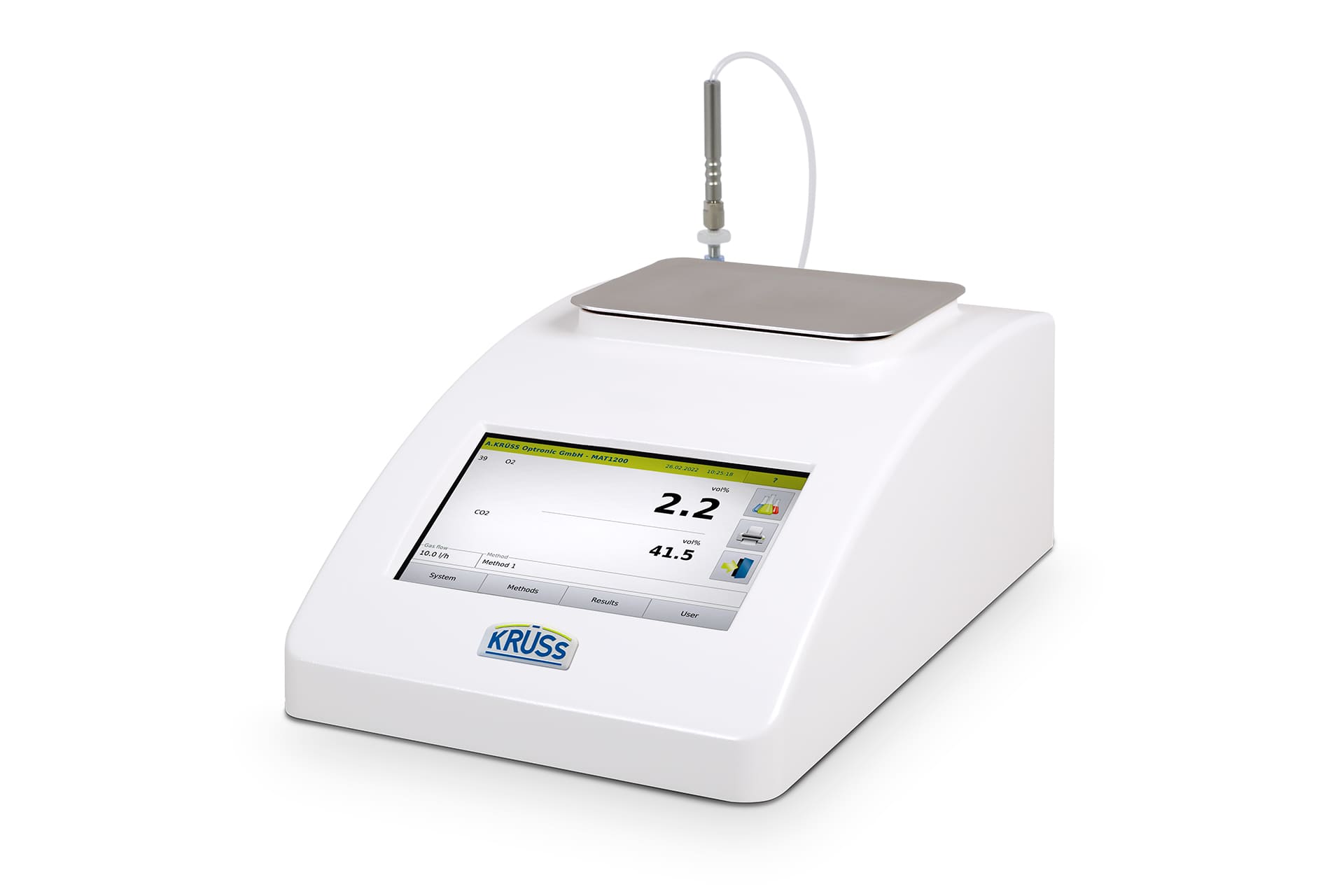 Analyseur de gaz-Test d'atmosphère contrôlée-Concentrations d'O2 et de CO2-Kruess_MAT1200