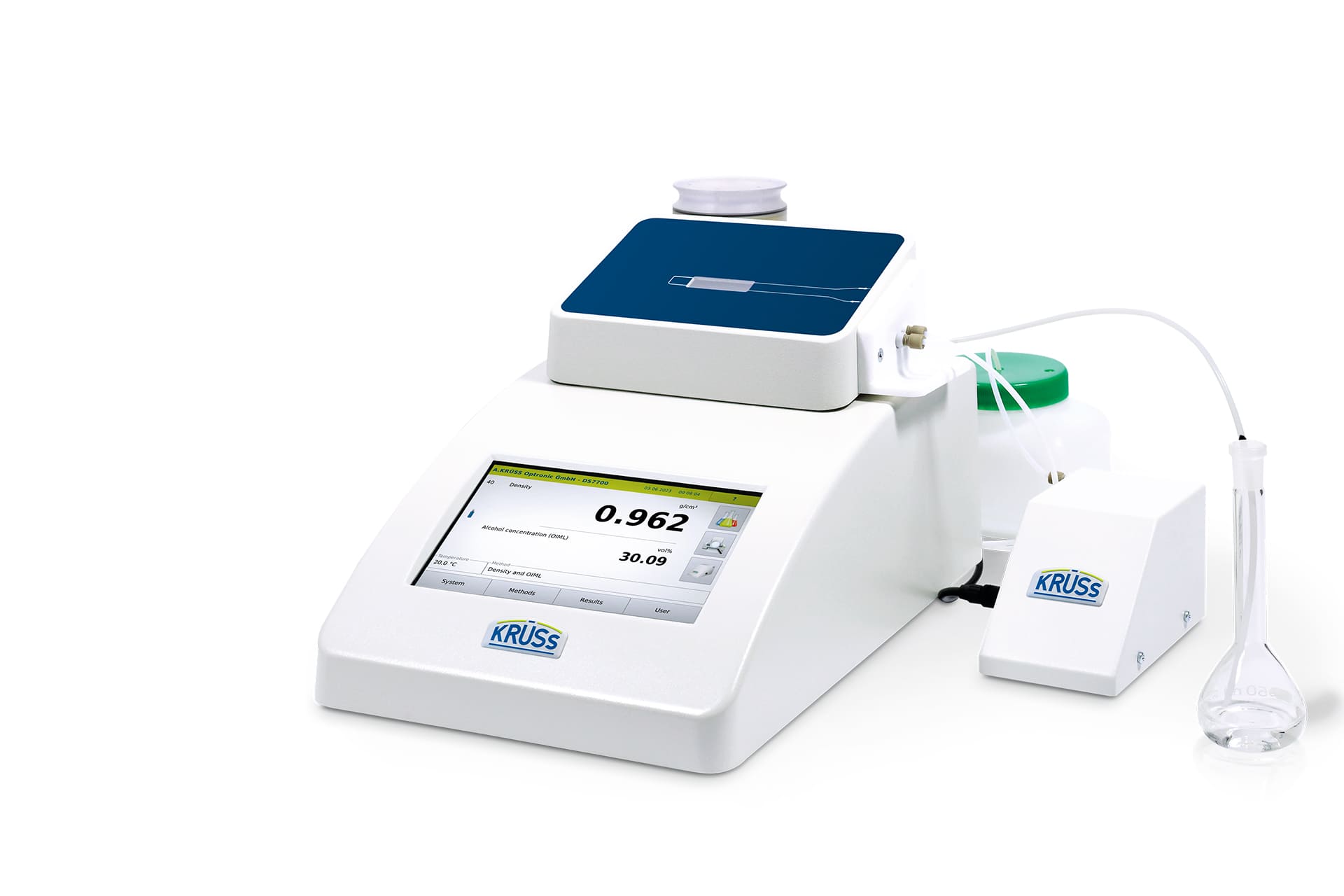 Density-measuring-device-U-tube oscillator-pump-semi-automatic-Kruess