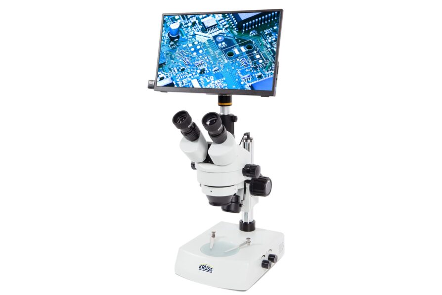 Stereomikroskop-Komplettset-Foto-Video-Display-Kamera-Kruess-MSZ5000-T-LED-SET