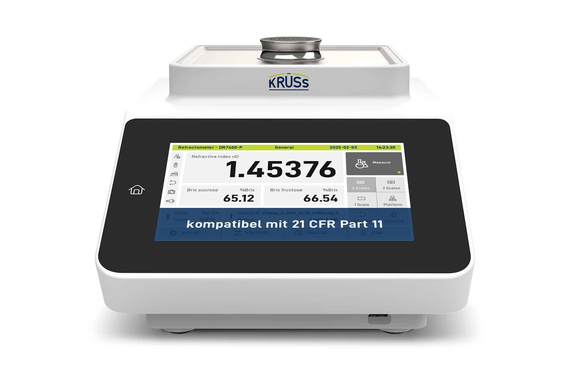 control de temperatura Nuevo refractómetro digitales DR7400-P Peltier- 21CFRPart11-compliant-Kruess